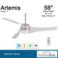 Minka-Aire Artemis 58" Smart Celling Fan with LED Light in Brushed Nickel, , large
