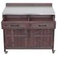 HOMLUX 39" Outdoor Kitchen Island with Stainless Table Top in Dark Brown, , large