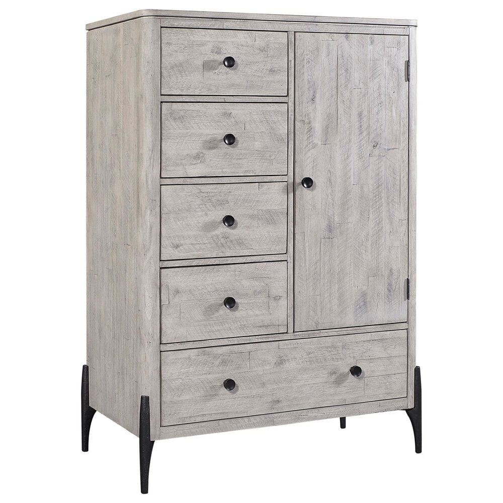 Riva Ridge Zane 5-Drawer Chiffarobe in Parchment and Matte Black, , large