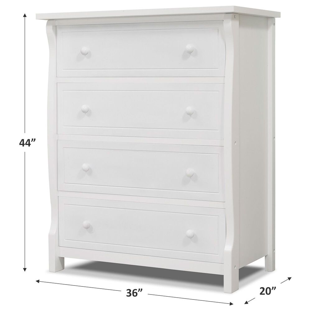 Sorelle Princeton 4-Drawer Chest in White, , large
