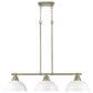 Golden Lighting Duncan 3-Light Pendant with Matte White Shade in Aged Brass, , large