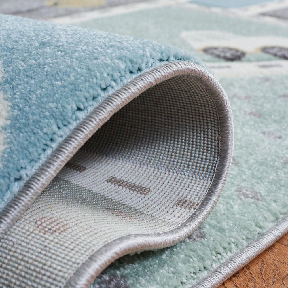 Safavieh Carousel 4&#39; Square Grey and Light Blue Kids  Area Rug, , large