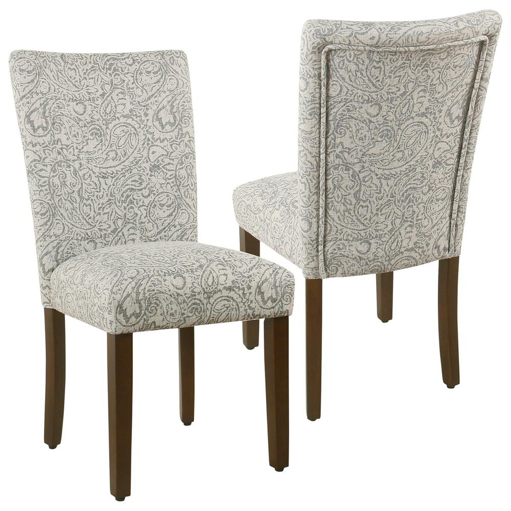 Kinfine HomePop Parsons Chair in Gray and Cream (Set of 2), , large