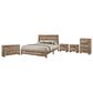 Crown Mark Elmer 5 Piece King Bedroom Set with Two Nightstands in Rustic Brown, , large