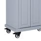 HOMLUX Kitchen Island with Rubber wood Countertop in Grey, , large