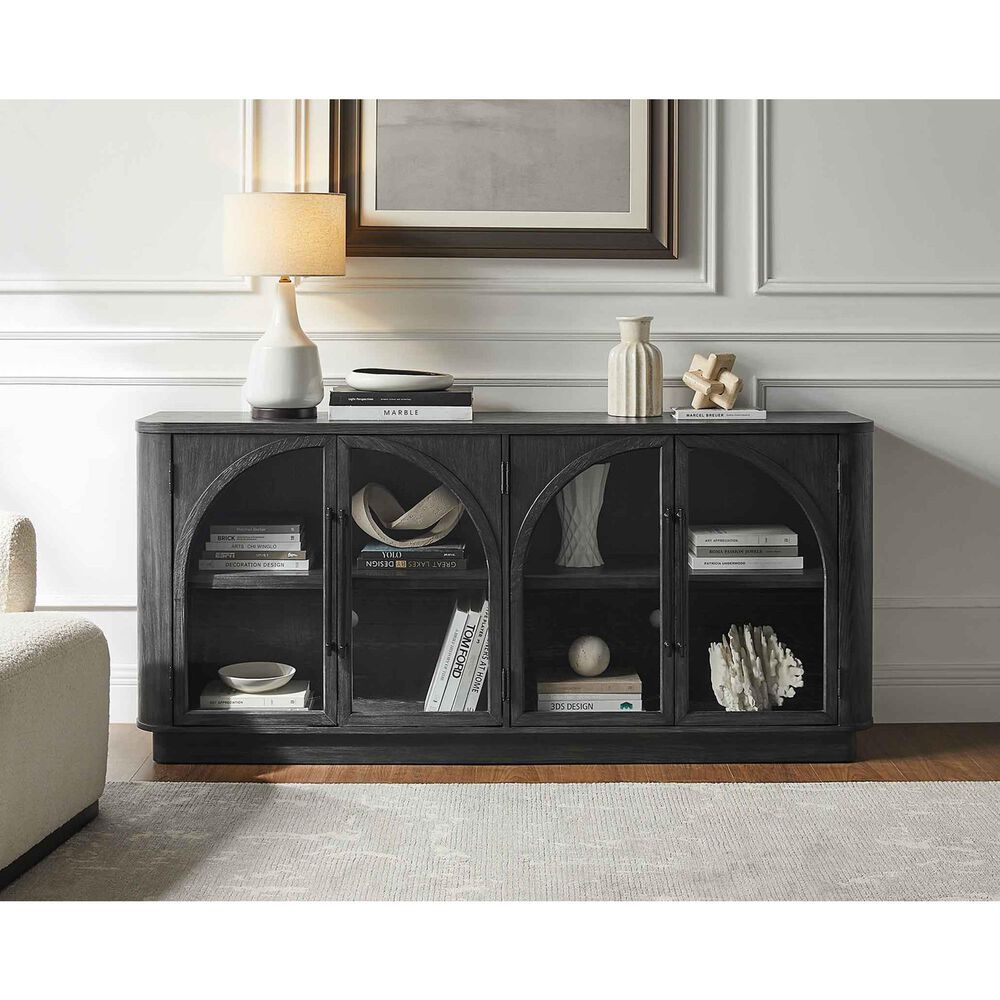 Wycliff Bay Harper 70&quot; Large TV Stand in Black, , large