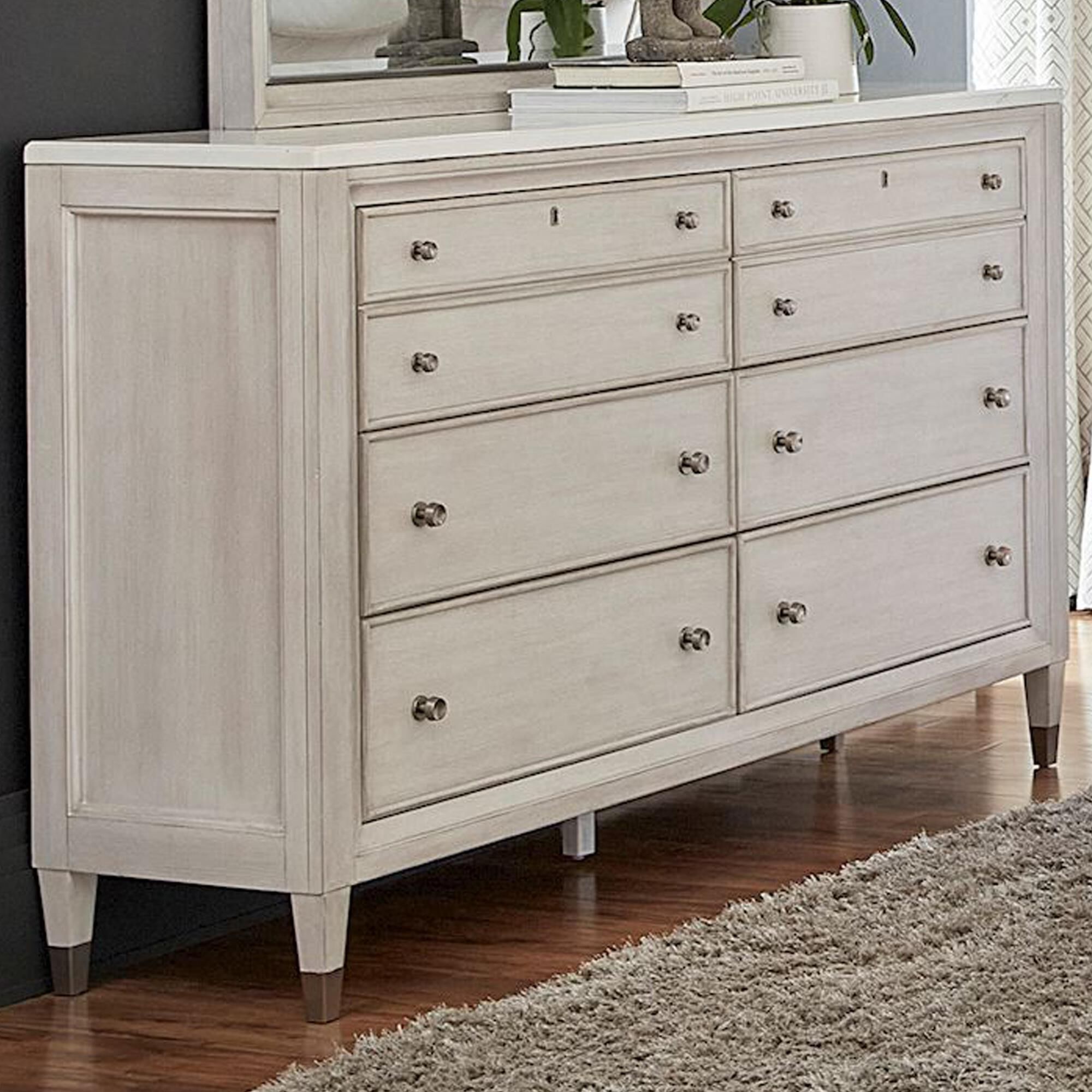 Chapel Hill Ashby Place 8 Drawer Dresser in White NFM