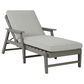 Ashley Visola Chaise Lounge with Cushion in Gray, , large