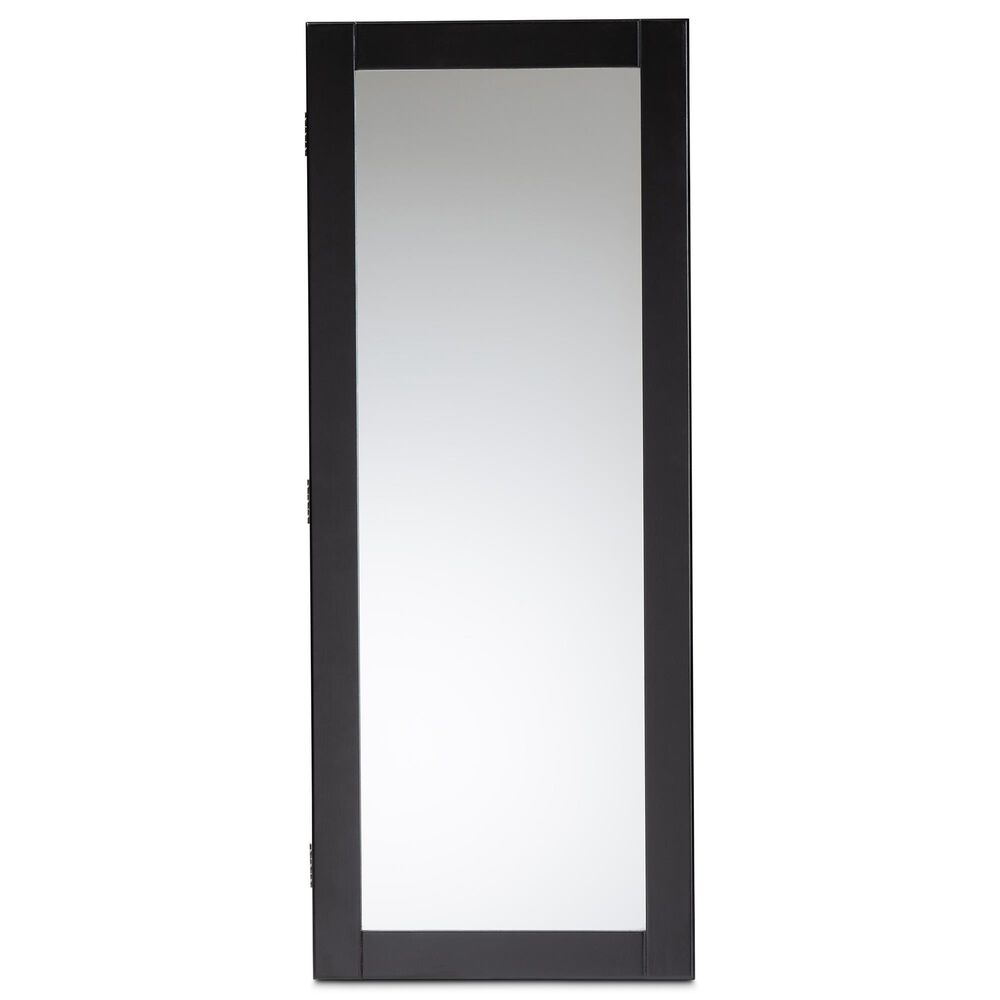 Baxton Studio Pontus Jewelry Armoire with Mirror in Black NFM