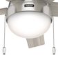 Hunter Anslee Low Profile 46" Ceiling Fan with LED Lights in Brushed Nickel, , large