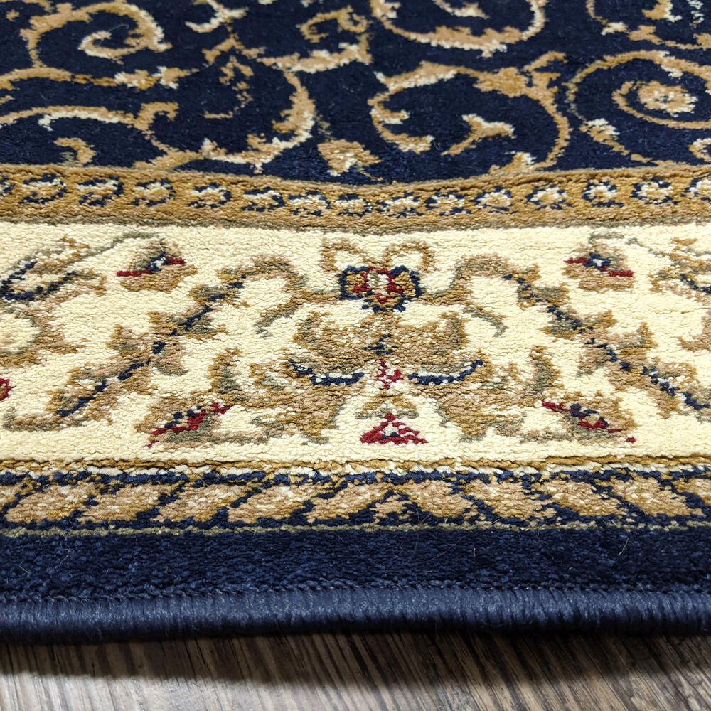 Radici USA Como 1599 Navy 5'3" Round Area Rug, , large