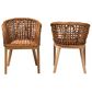 Baxton Studio Mario Arm Chair in Natural Brown and Brown (Set of 2), , large