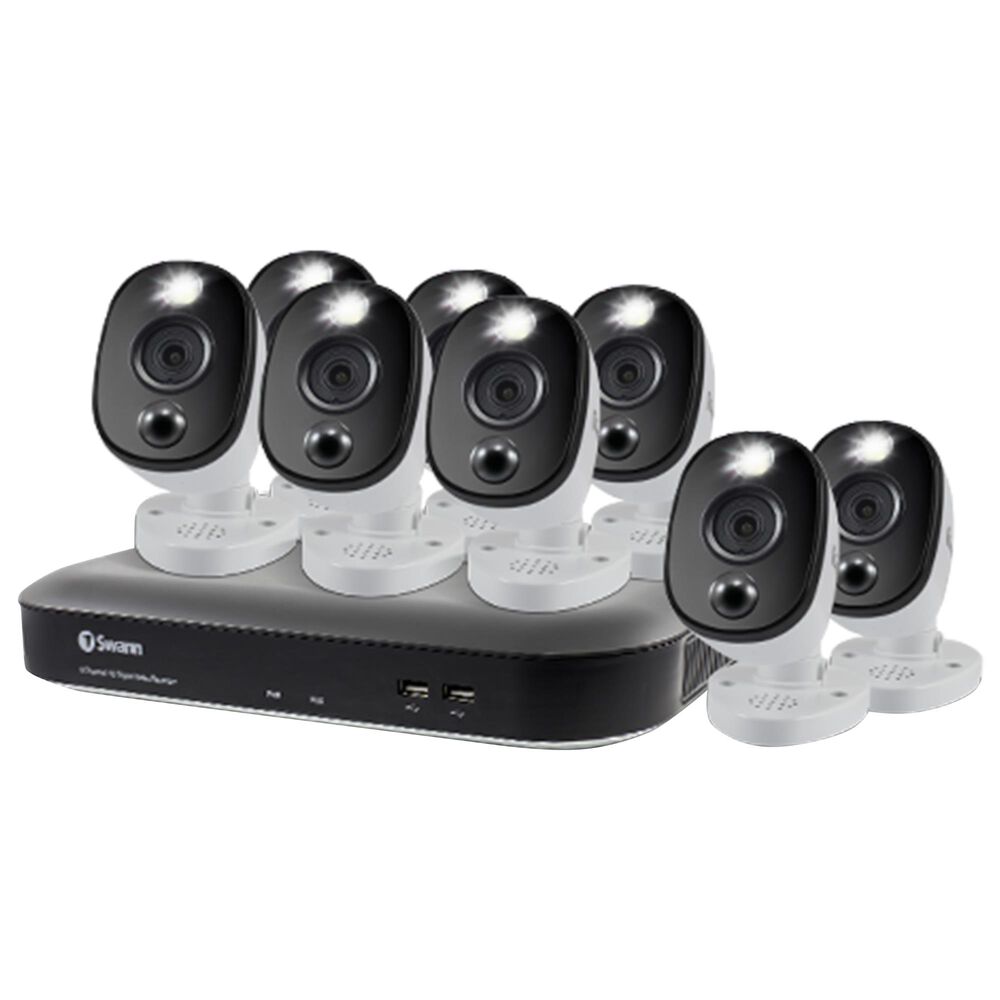 Swann 8 Camera 8 Channel 4K Ultra HD DVR Security System in Black and White, , large