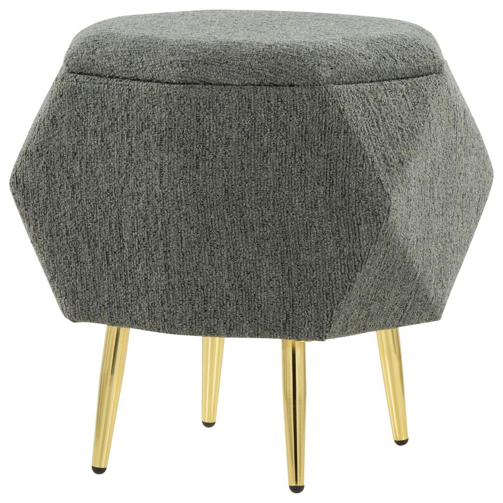 LumiSource Diamond Storage Ottoman in Green, , large