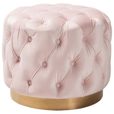 Baxton Studio Valeria Ottoman in Light Pink and Gold, , large