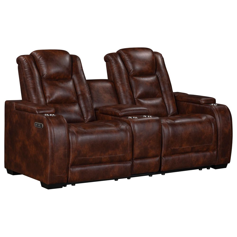 New Heritage Design Chester Power Reclining Loveseat in Brown, , large