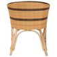 Baxton Studio Elma Arm Chair in Natural Brown and Dark Brown, , large