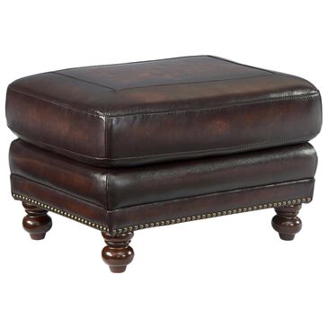 Italiano Furniture Hampton Leather Ottoman in Brown, , large