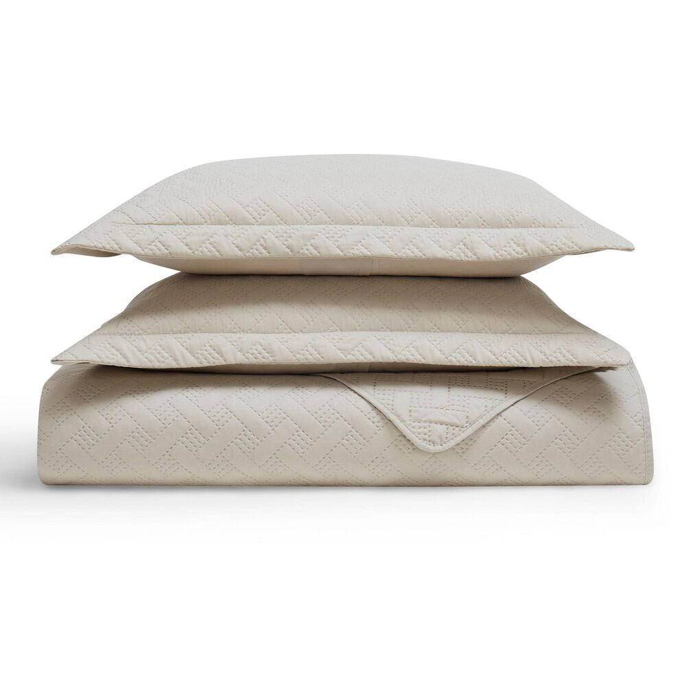 Trade Linker 3-Piece Queen Basket Pinsonic Quilt Set in Oatmeal, , large