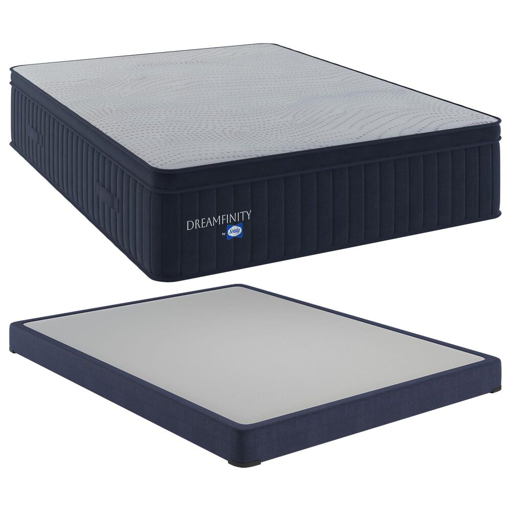 Dreamfinity by Sealy Select Medium Euro Top Queen Mattress with Low Profile Box Spring, , large