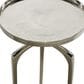 Maple and Jade 22" Round End Table with 3 Tripod Legs in Polished Silver, , large