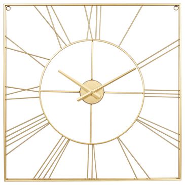 CosmoLiving by Cosmopolitan 24" Square Wall Clock in Gold, , large