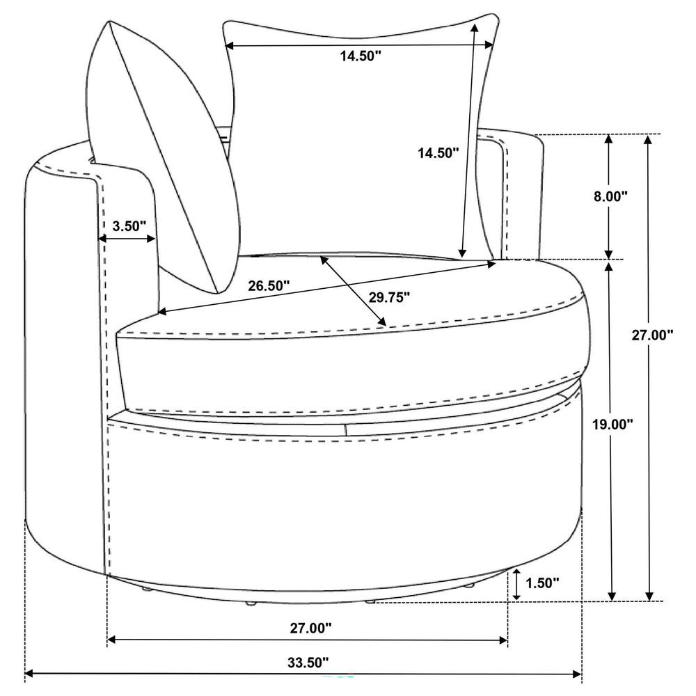 Coaster Debbie Swivel Accent Chair in Burnt Orange, , large