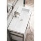 James Martin Vanities Boston 31.5" Single White Door Bathroom Vanity in Brushed Nickel with 3 cm White Glossy Resin Countertop and Rectangular Sink, , large