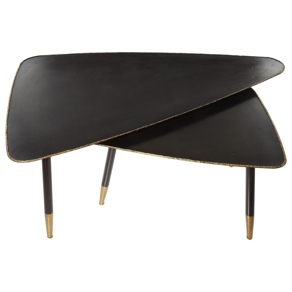 Uma Enterprises Modern Accent Table in Black and Gold &#40;Set of 2&#41;, , large