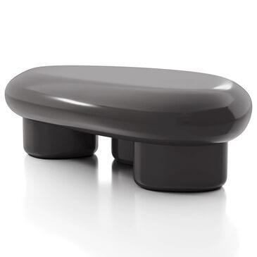 Furniture of America Rene Low Profile Glossy Coffee Table in Dark Gray, , large