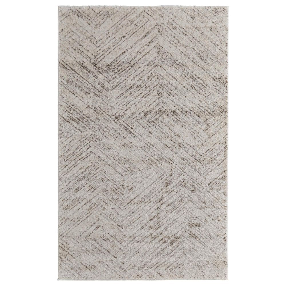 Feizy Vancouver Abstract 8" x 10" Beige and Brown Area Rug, , large