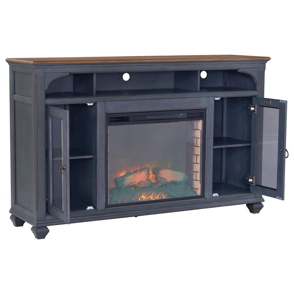 Legends Furniture Americana 66&quot; Fireplace TV Stand in Corduroy Blue, , large