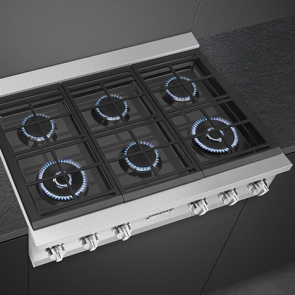 SMEG 36" Portofino Gas Rangetop in Stainless Steel, , large