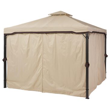 Noble House Roseville 10" Beige Gazebo with Mosquito Netting and Base, , large