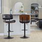 LumiSource Lombardi Adjustable Swivel Barstool with Espresso Faux Leather Upholstery in Black and Walnut (Set of 2), , large