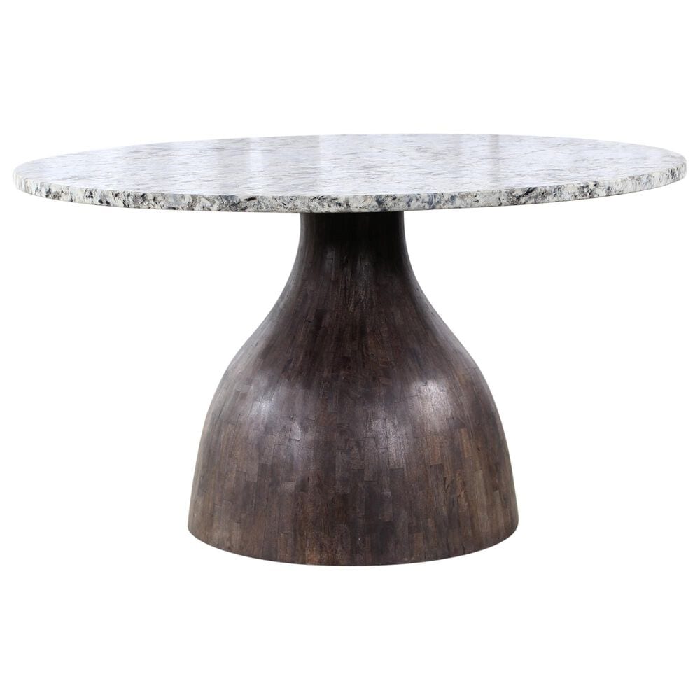 Home Trends &amp; Design Solomon and Essex Chelsea 5-Piece Round Dining Set in Alaska White, Blackwash and Black, , large