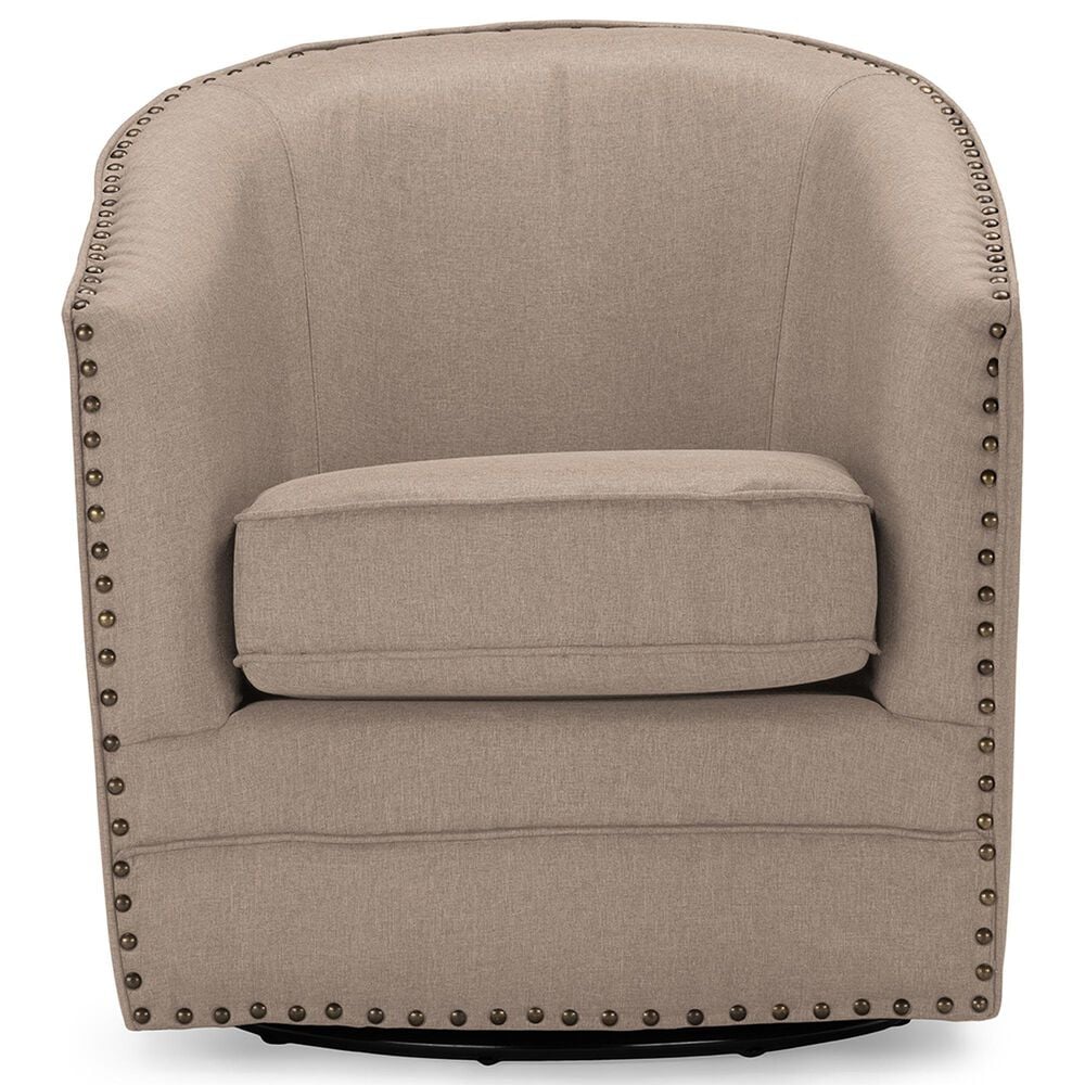Baxton Studio Porter Swivel Chair in Beige, , large