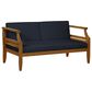 Linon Home Decor Arlen 2-Piece Outdoor Conversation Set with Navy Blue Cushion in Brown, , large
