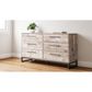 Ashley Neilsville 6-Drawer Dresser in Whitewash and Dark Pewter, , large