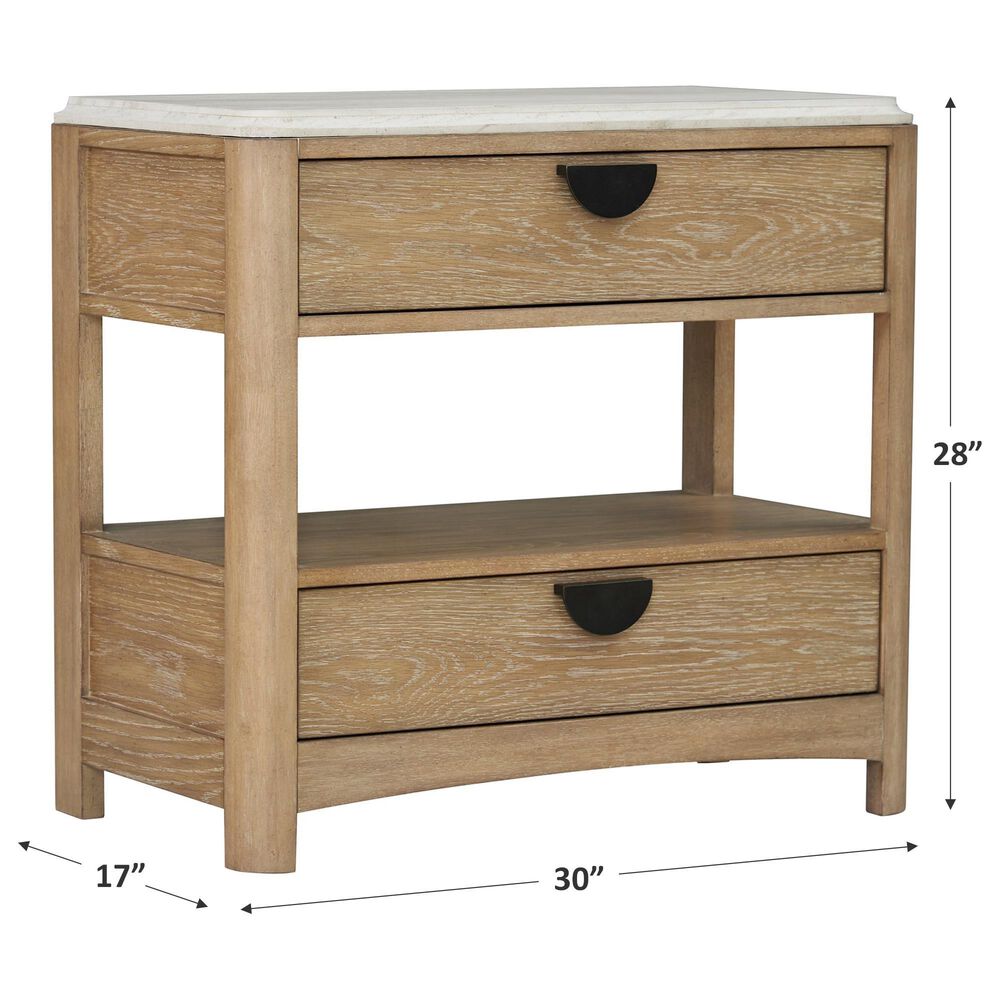 Simeon Collection Escape 2-Drawer Nightstand in Natural Patina and Sandstone, , large