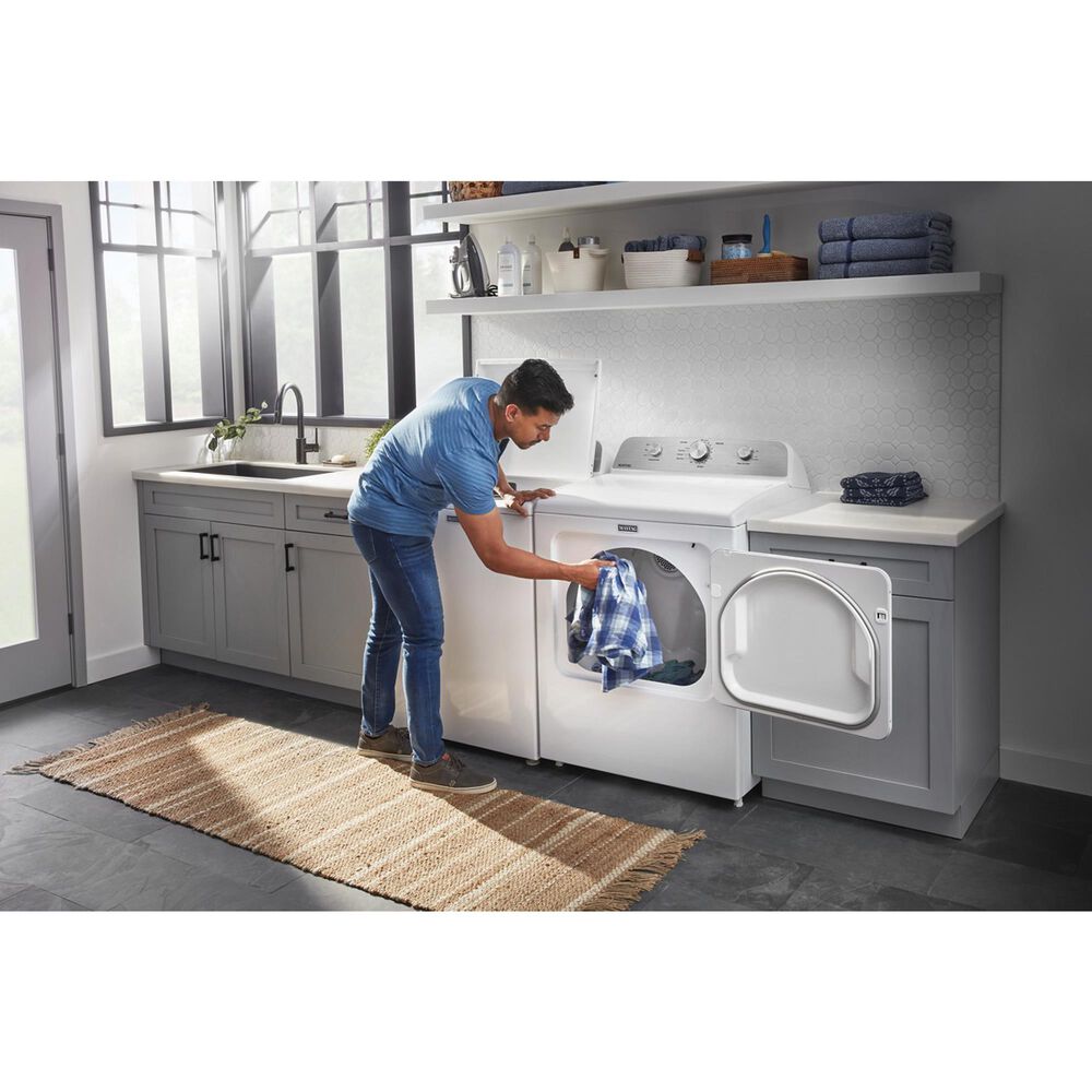 Maytag 4.2 Cu. Ft. Top Load Agitator Washer and 7.0 Cu. Ft. Gas Wrinkle Prevent Dryer Laundry Pair in White, , large