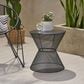 Hearth and Haven Nevada Round Patio Side Table in Matte Black, , large