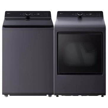 LG 5.5 Cu. Ft. Top Load Washer and 7.3 Cu. Ft. Gas Dryer with AI Sensing in Matte Black, , large