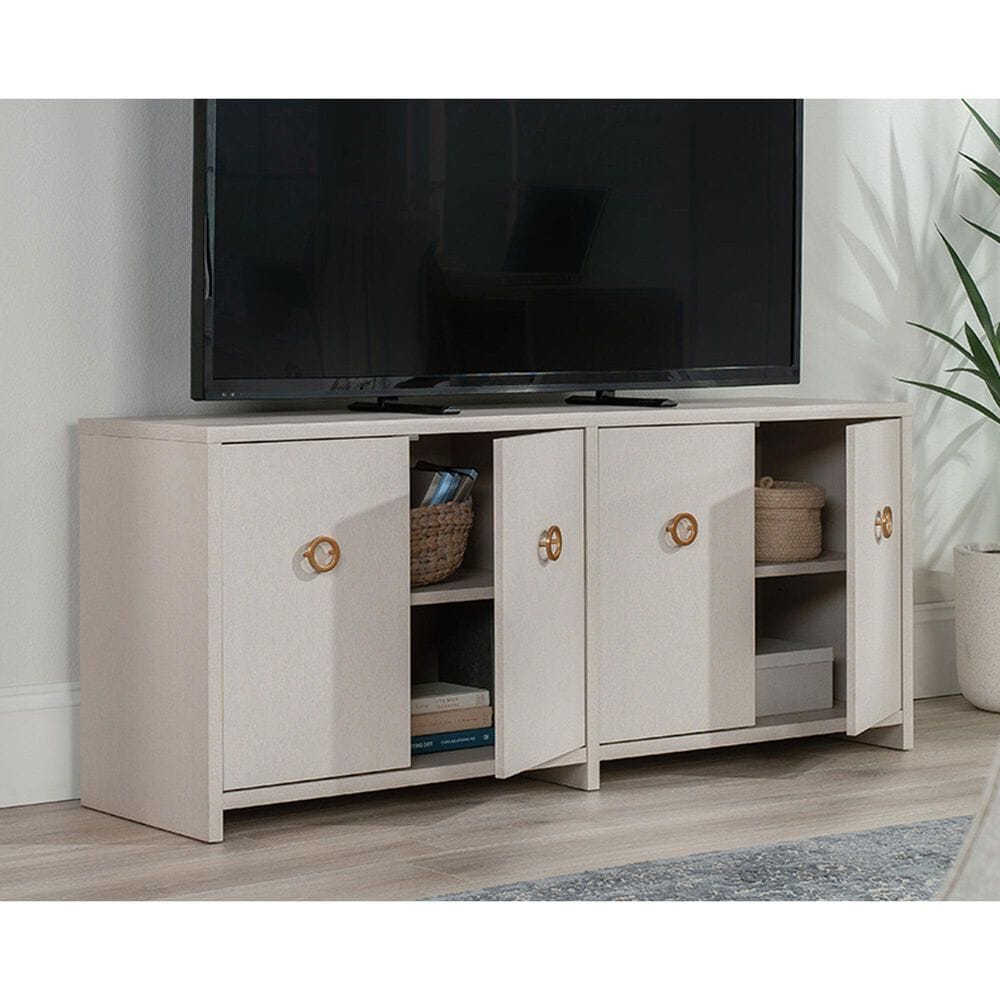 Sauder Grand Coast 57&quot; TV Credenza in Dove Linen, , large