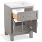 Kohler Quo 24" Single Bathroom Vanity in White with 3 cm Pure White Quartz Top and Oval Sink, , large