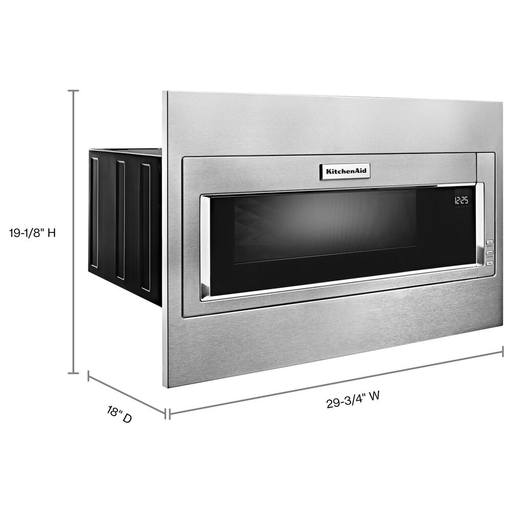 KitchenAid 1000 Watt Built-In Low Profile Microwave with Standard Trim Kit  in Stainless Steel