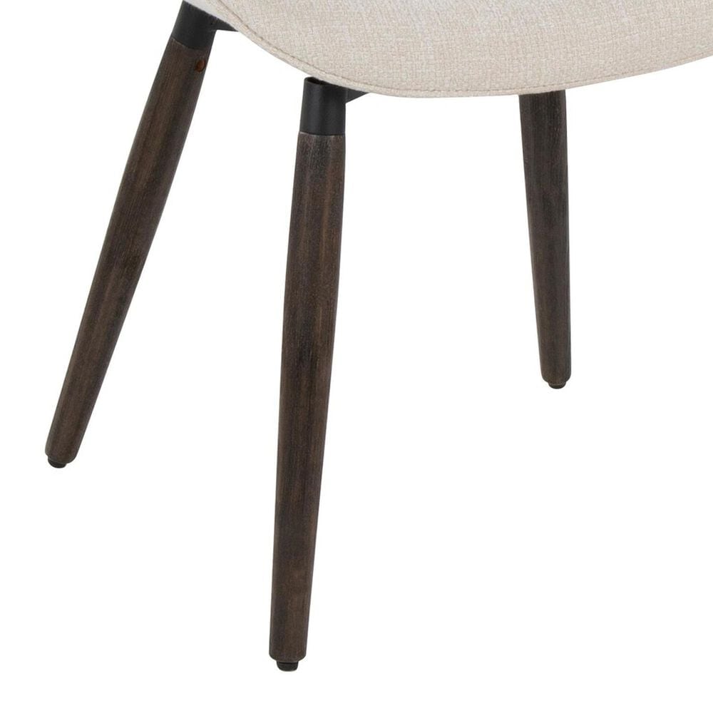 LumiSource Fabrico Side Chair with Cream Fabric Cushion in Dark Walnut (Set of 2), , large