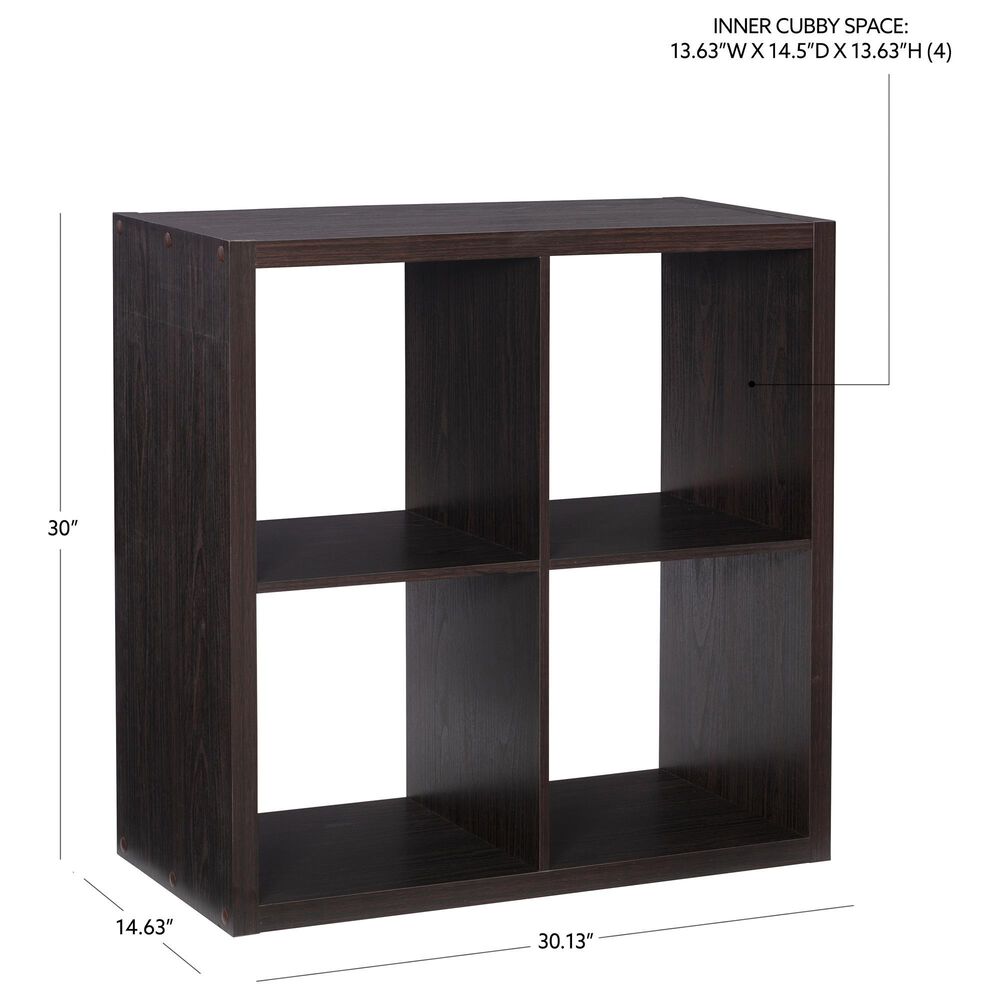 Linon Home Decor Galli 4-Shelf Bookcase in Espresso, , large