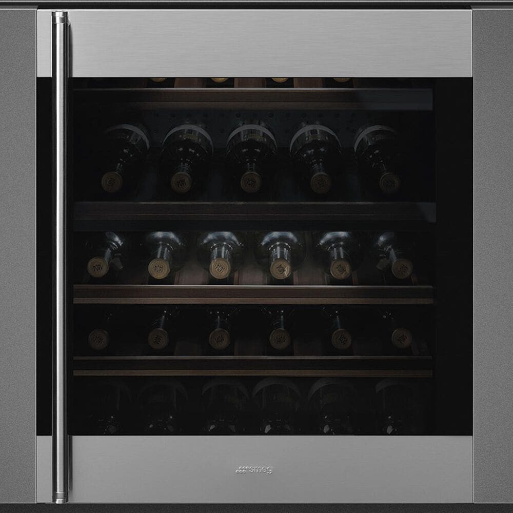 SMEG 38 Bottle Built-In Wine Cooler in Stainless Steel, , large
