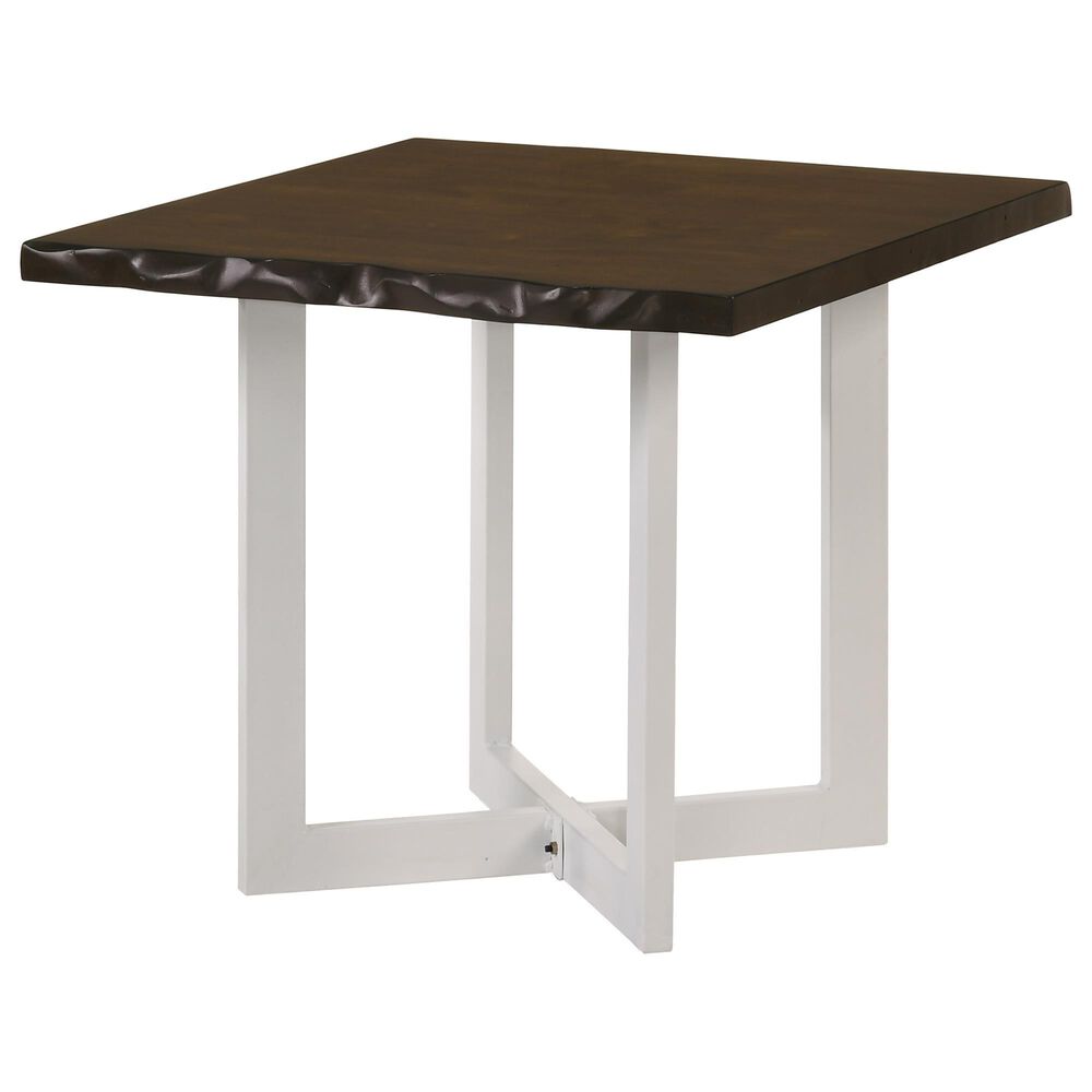 Furniture of America Snow End Table in Oak and White, , large